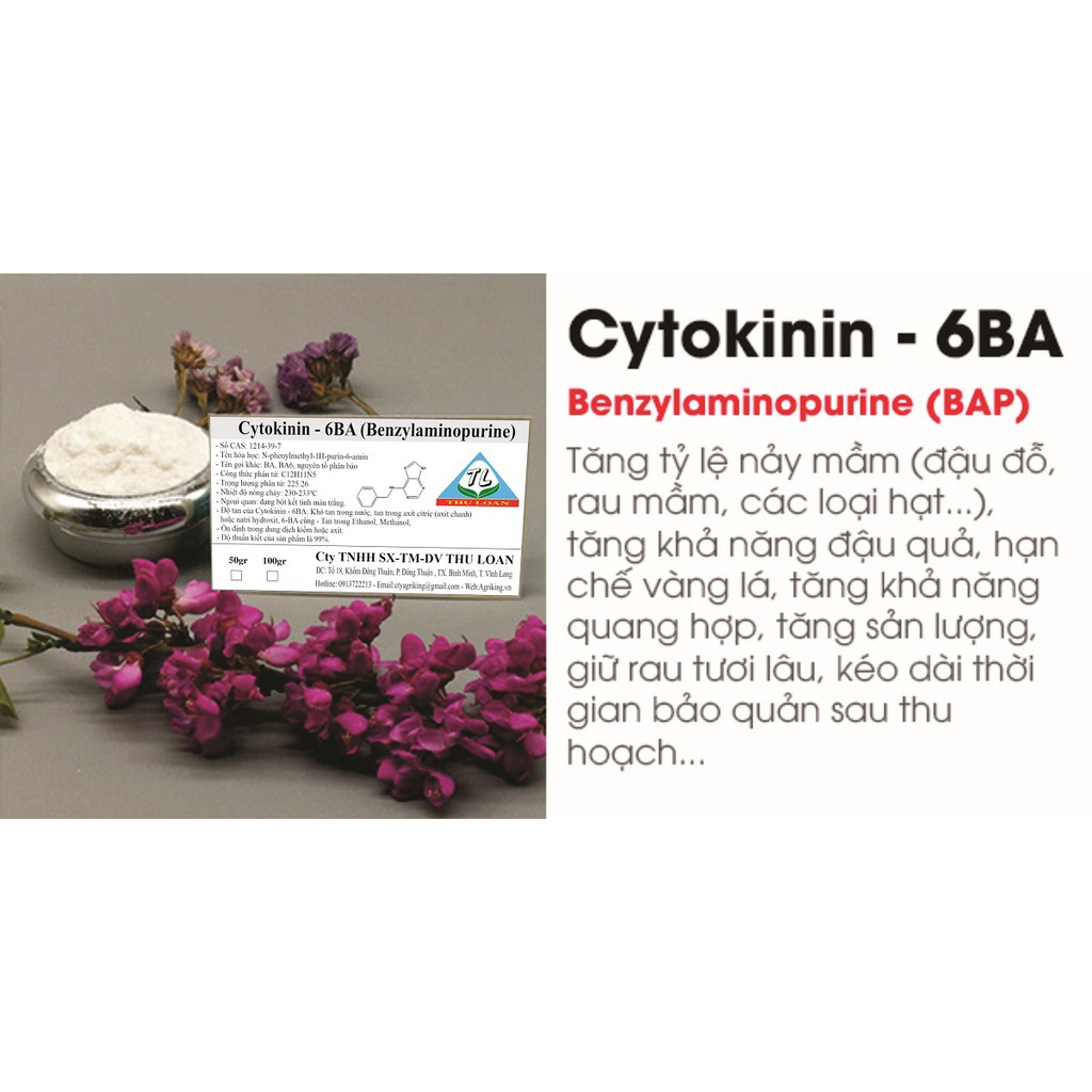 Cytokinin - 6BA 99%  Gói 50gr