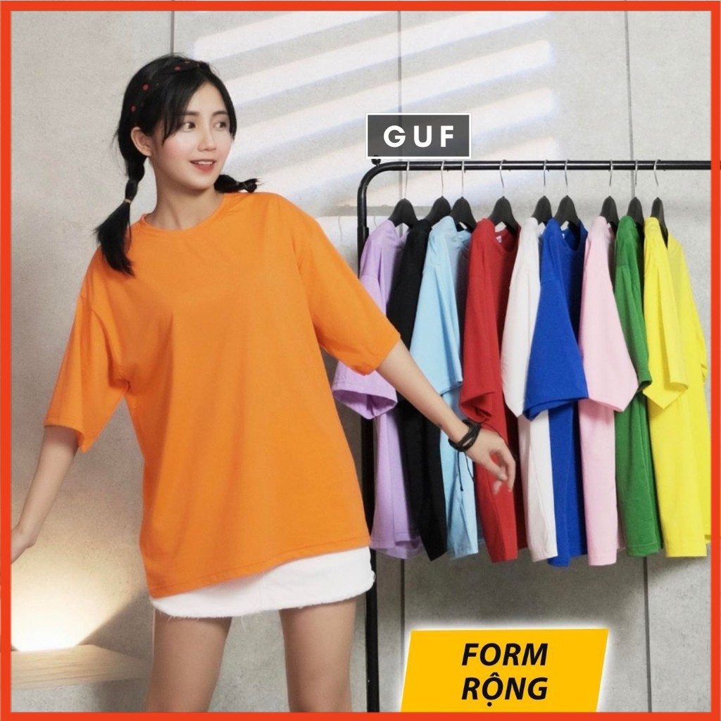 Áo Thun Tay Lỡ Form Rộng Unisex Chất Phông Cao Cấp Cho Cả Nam Nữ Trơn Màu (Đủ Màu Đen Trắng) FREESIZE 40-60KG