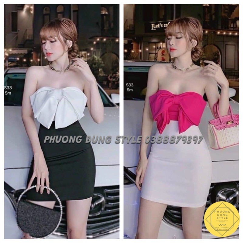 SÉT ÁO ỐNG NƠ KÈM CHÂN VÁY THUN ÔM BODY thun porip