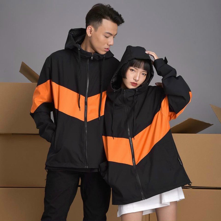 Áo khoác dù unisex 2 lớp dù có nón thích hợp mặc cặp nam nữ