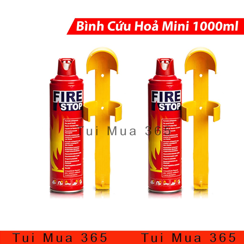 Bình Chữa Cháy Mini Dùng Cho Xe Máy và Xe Ô tô Phòng Chống Cháy Nổ FMS 1000ml