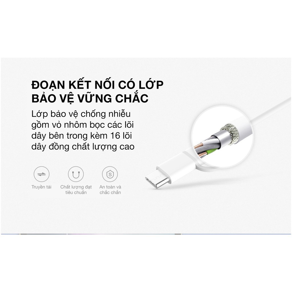 Dây Cáp Sạc Đa Năng 2 Trong 1 USB Type-C / Micro USB Xiaomi (0.3m) | BH 7 ngày