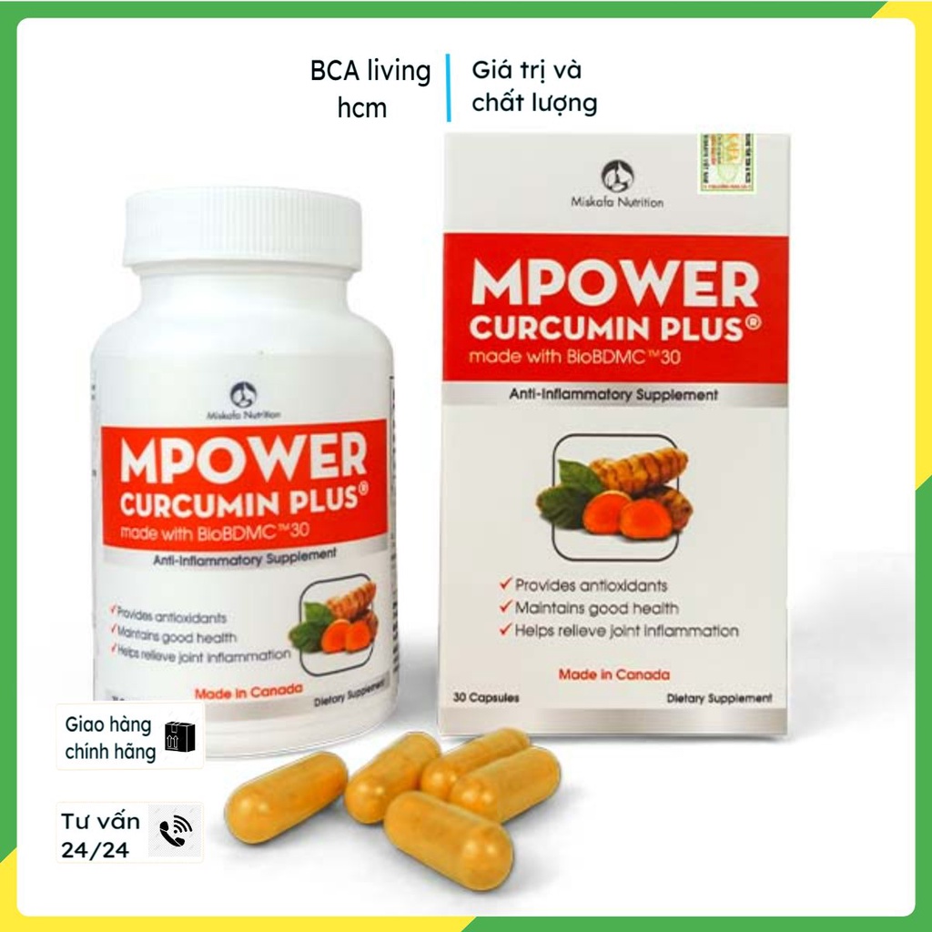 Viên uống Curcumin plus Mpower nhập khẩu canada tăng cường sức khỏe trẻ hóa cơ thể