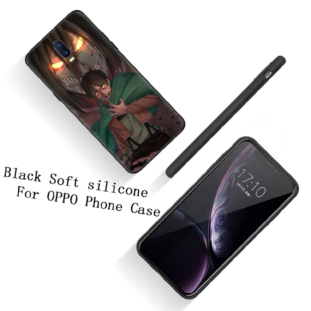 Ốp điện thoại silicon mềm đen hình anime Attack on Titan cho OPPO F11 R17 Pro F1Plus A9 R9 R9S R15 A1K A5 A9 2020