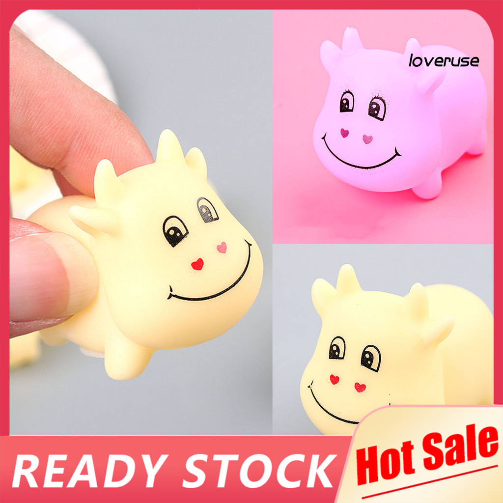 Set 3 Đồ Chơi Bóp Tay Hình Bò Sữa Dễ Thương Giúp Giảm Căng Thẳng