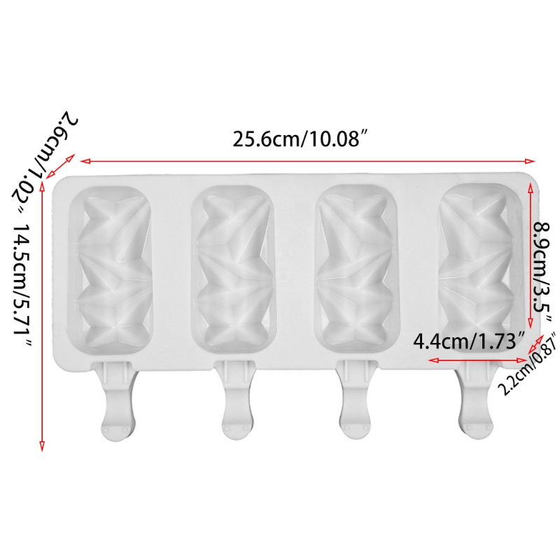 Khuôn Silicone Làm Kem Que 4 Ngăn Tiện Dụng