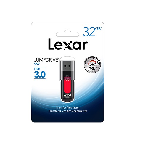[Mã ELFLASH1 hoàn 10K xu đơn 20K] USB Lexar S57 JumpDrive 32GB Đỏ - USB 3.0 - Bảo hành chính hãng 36 tháng | BigBuy360 - bigbuy360.vn