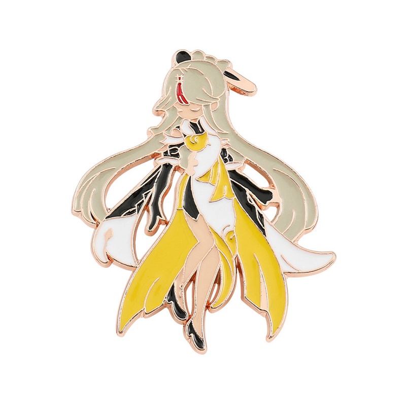 Ghim Cài Áo Hình Đồng Hồ Quả Óc Chó Hoạt Hình Genshin tác Động Từ Trang Trí Quần Áo Cao Cấp