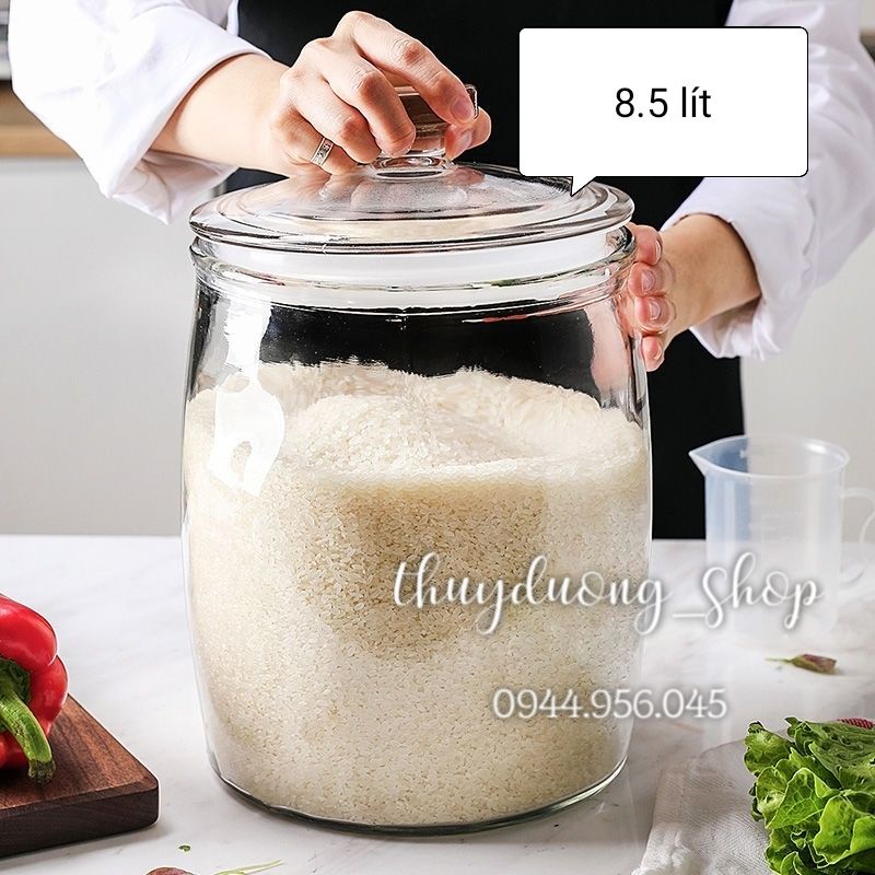 Bình thủy tinh Ngâm rượu/Ngâm hoa quả/ muối  Dưa cà Cỡ to 8 lít/10 lít