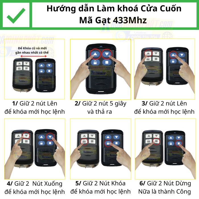 Remote điều khiển cửa cuốn 433