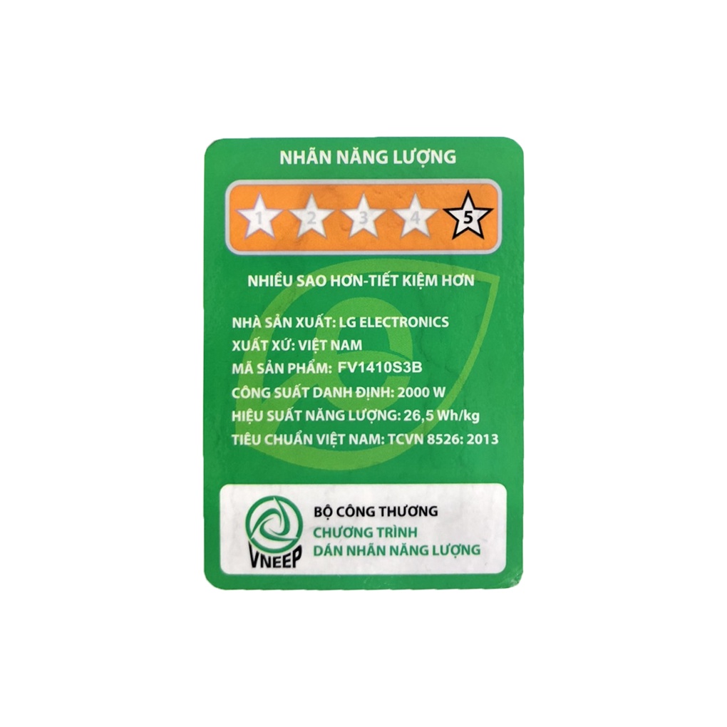 Máy giặt LG Inverter 10 kg FV1410S3B - HÀNG CHÍNH HÃNG