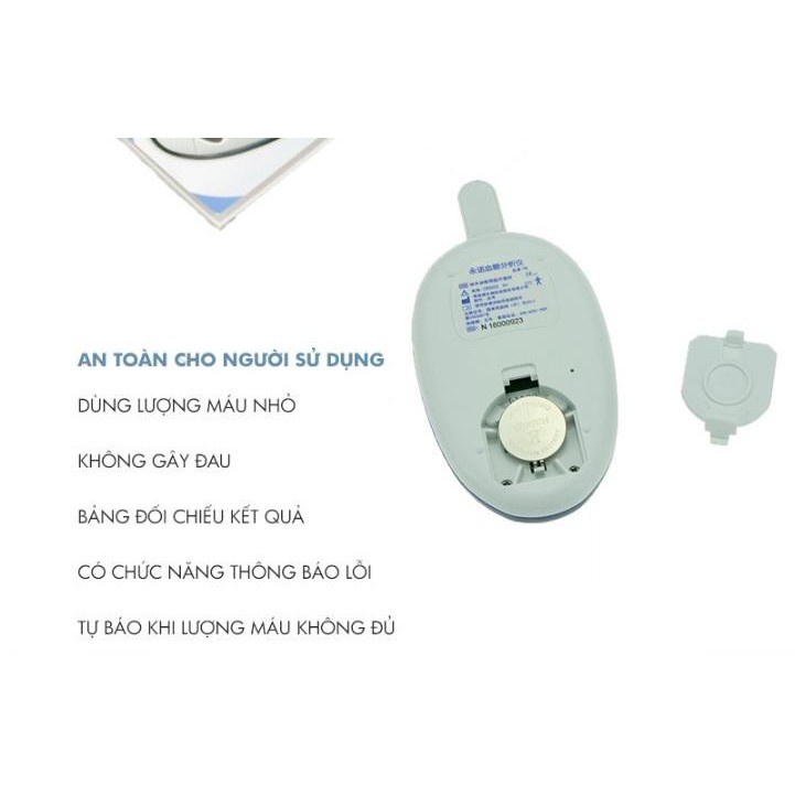 Máy đo đường huyết chính hãng  Gluco Leader tặng kèm hộp kim chích và que thử an toàn, dễ dàng sử dụng