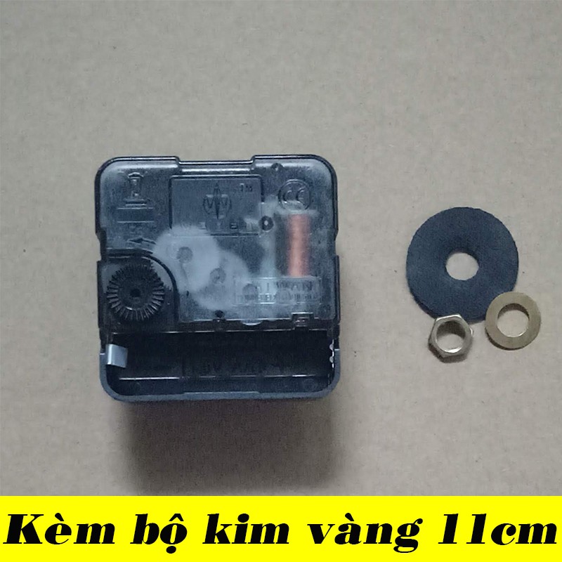 Bộ kim vàng 11cm và Máy đồng hồ treo tường Taiwan kim giật M3288