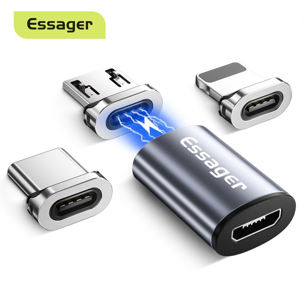 Đầu Cắm Chuyển Đổi Nam Châm Usb Type C Micro Essager Cho Iphone Samsung