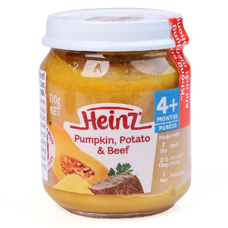 Heinz Bí đỏ, khoai tây và bò nghiền cho trẻ từ 4 tháng tuổi Pumpkin, Potato & Beef 110g