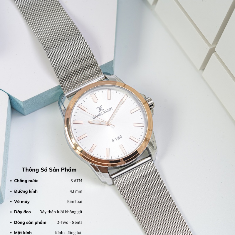 Đồng hồ nam chính hãng Daniel Klein DK.1.12625.6 máy Quartz, dây thép không gỉ