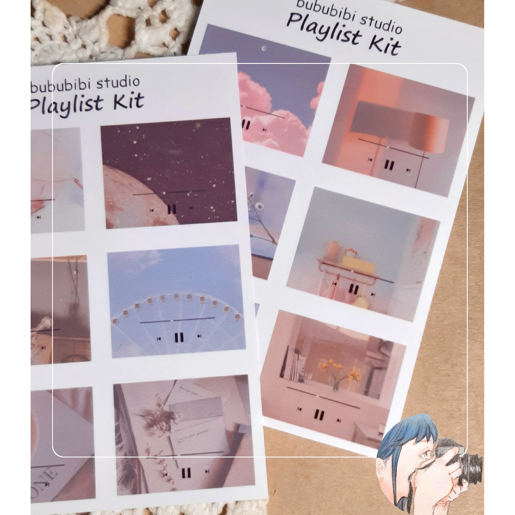 Tờ Bullet Journal sticker: Playlist Kit A