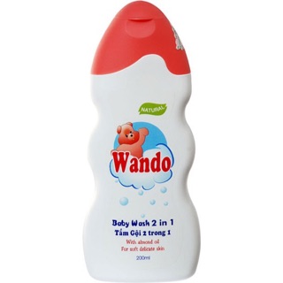 Dầu tắm gội 2 trong 1 Wando chai 200ml
