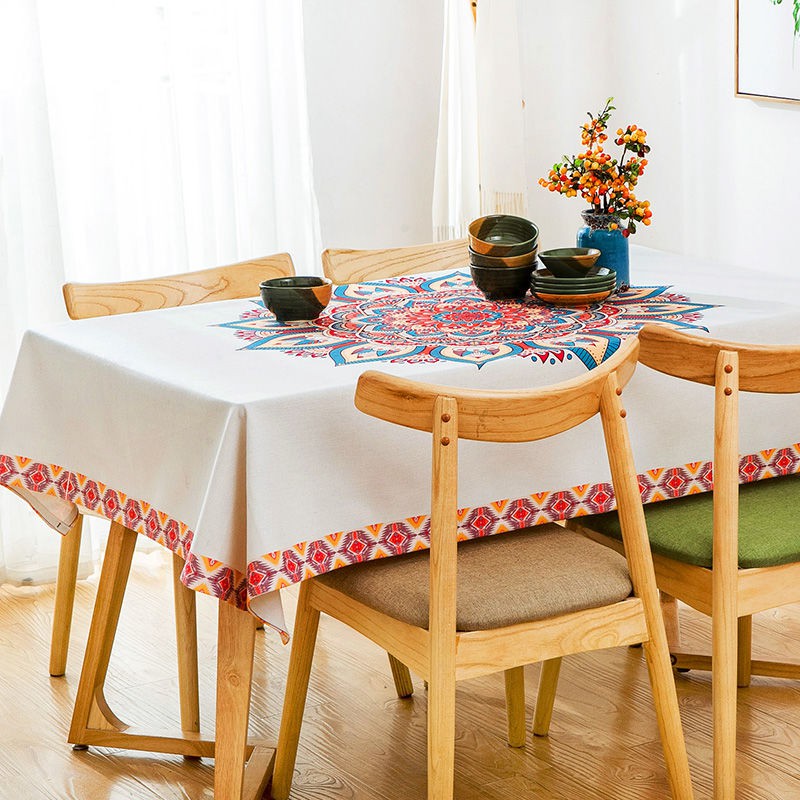 mẫu mới năm 2021♀✗✓khăn trải bàn cà phê Bohemian vuông dân tộc phòng khách hình chữ nhật không thấm nước