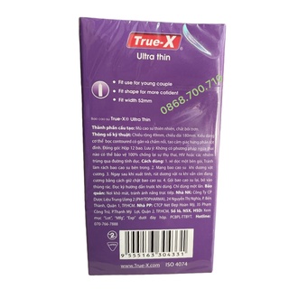Bao cao su True-x ULTRA THIN siêu mỏng hộp 12chiec