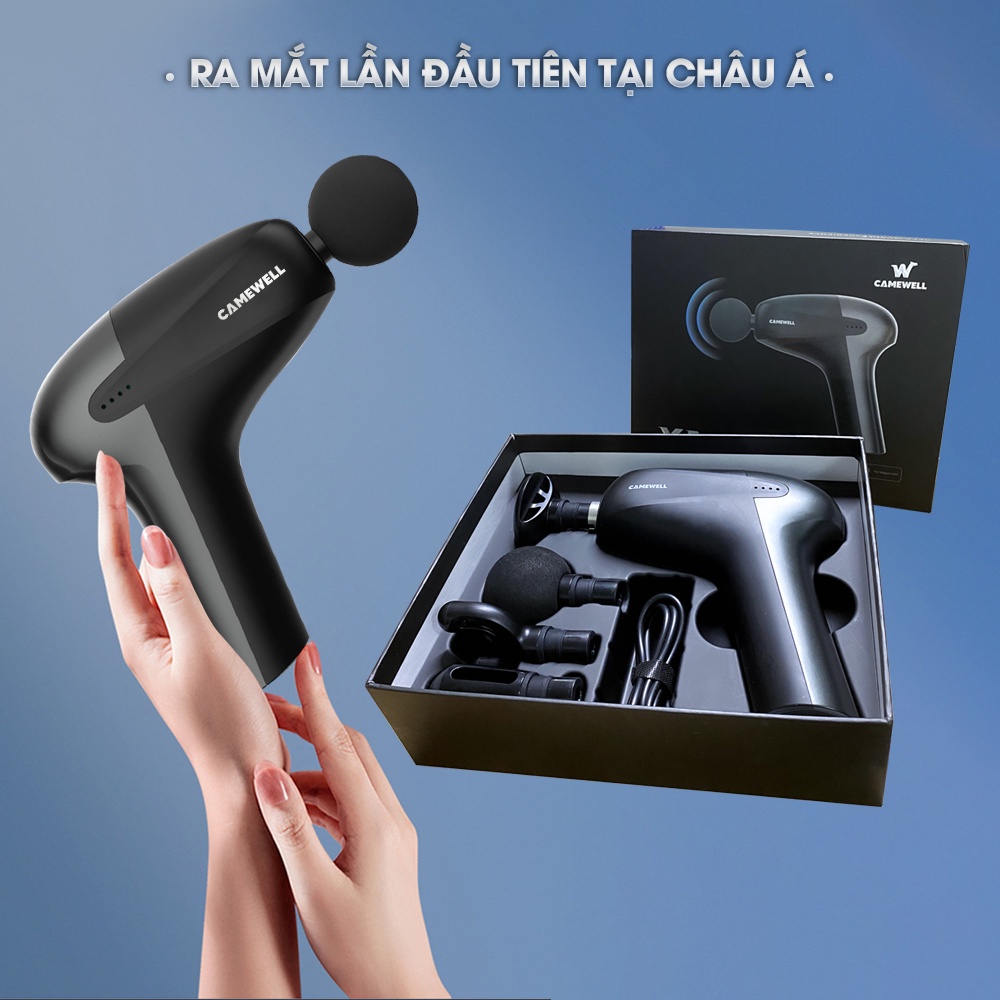 Máy massage cầm tay CameWell X1 mát xa trị liệu cổ vai gáy 4 đầu 5 chế độ, pin 2600 mAh dùng liên tục 4h