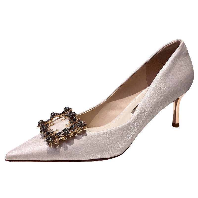 Giày Cao Gót 4cm 6cm 8cm Mũi Nhọn Miệng Nông Thiết Kế Thoải Mái Quyến Rũ Cho Nữ