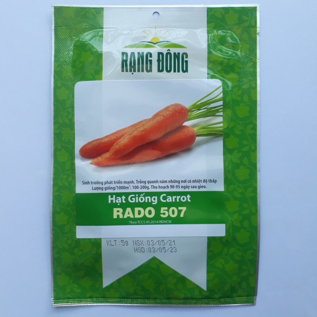 [Seeds] Hạt giống Củ Cà Rốt, đóng gói 5gr (khoảng 500 hạt)