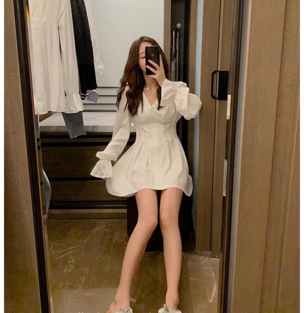💥siêu phẩm _ĐẦM TRẮNG DỰ TIỆC XẾP LI TAY BO ULZZANG HÀN QUỐC SIÊU XINH | BigBuy360 - bigbuy360.vn