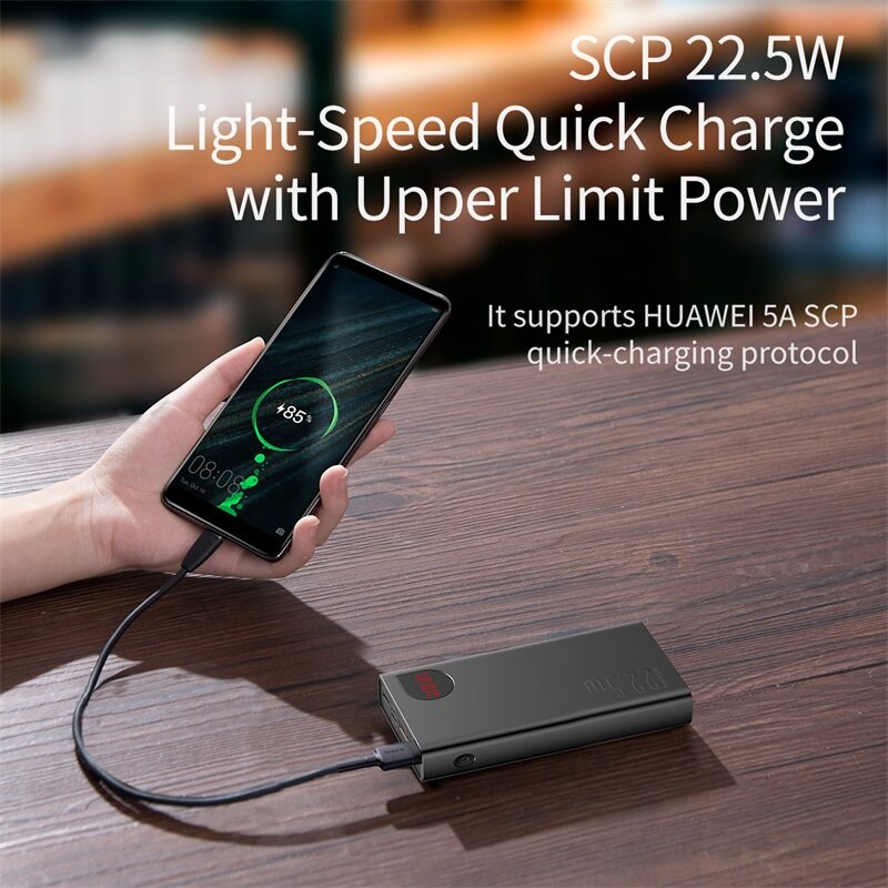 Pin sạc dự phòng sạc nhanh pd 22.5W Baseus 4 cổng 10000mah 20000mAh 30000mAh led hiểm thị tiện lợi