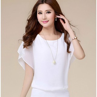Áo Chiffon Cánh Dơi Phối Ren Cho Nữ áo rút áo tiểu thư áo bigsize sơmi nữ áo sơmi nữ áo lụa áo trắng áo hở lưng áo đùi
