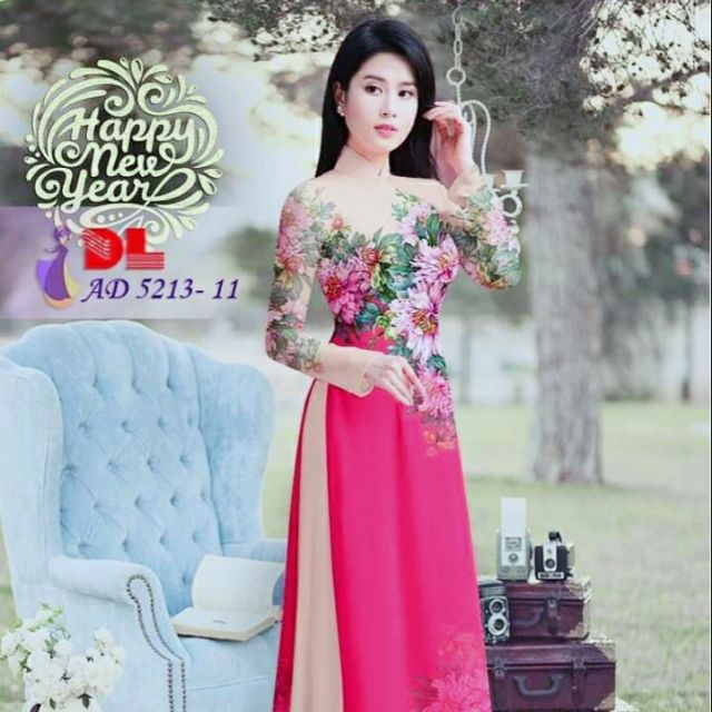 Áo dài may sẵn kèm quần lụa