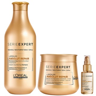 (Chính Hãng Giá Sỉ) Bộ 3 Gội Hấp Serum Phục Hồi Loreal Absolut Repair Lipidium