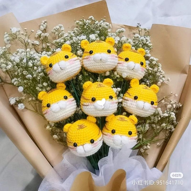 hoa len hổ con handmade