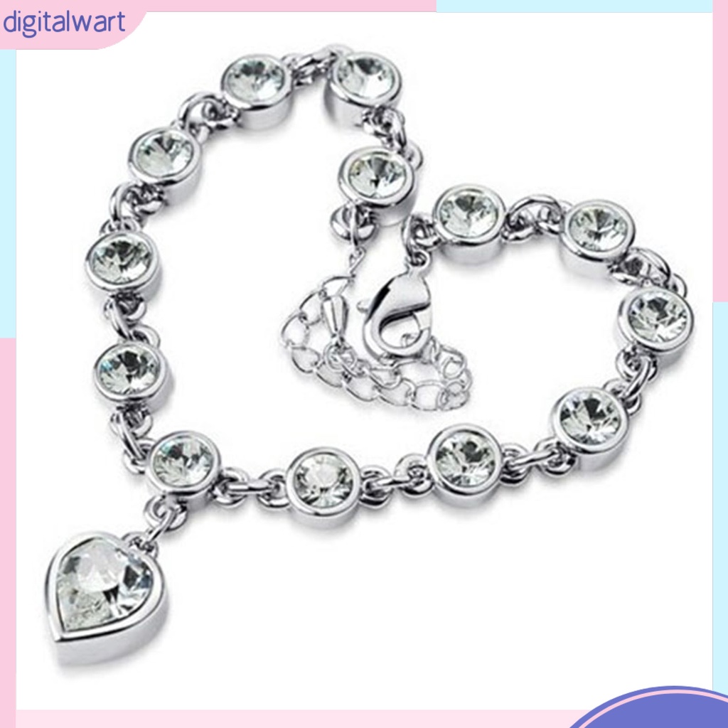 Vòng Đeo Tay Đính Đá Hình Trái Tim Xinh Xắn Dành Cho Nữ