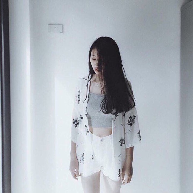 Kimono Floral TRẮNG