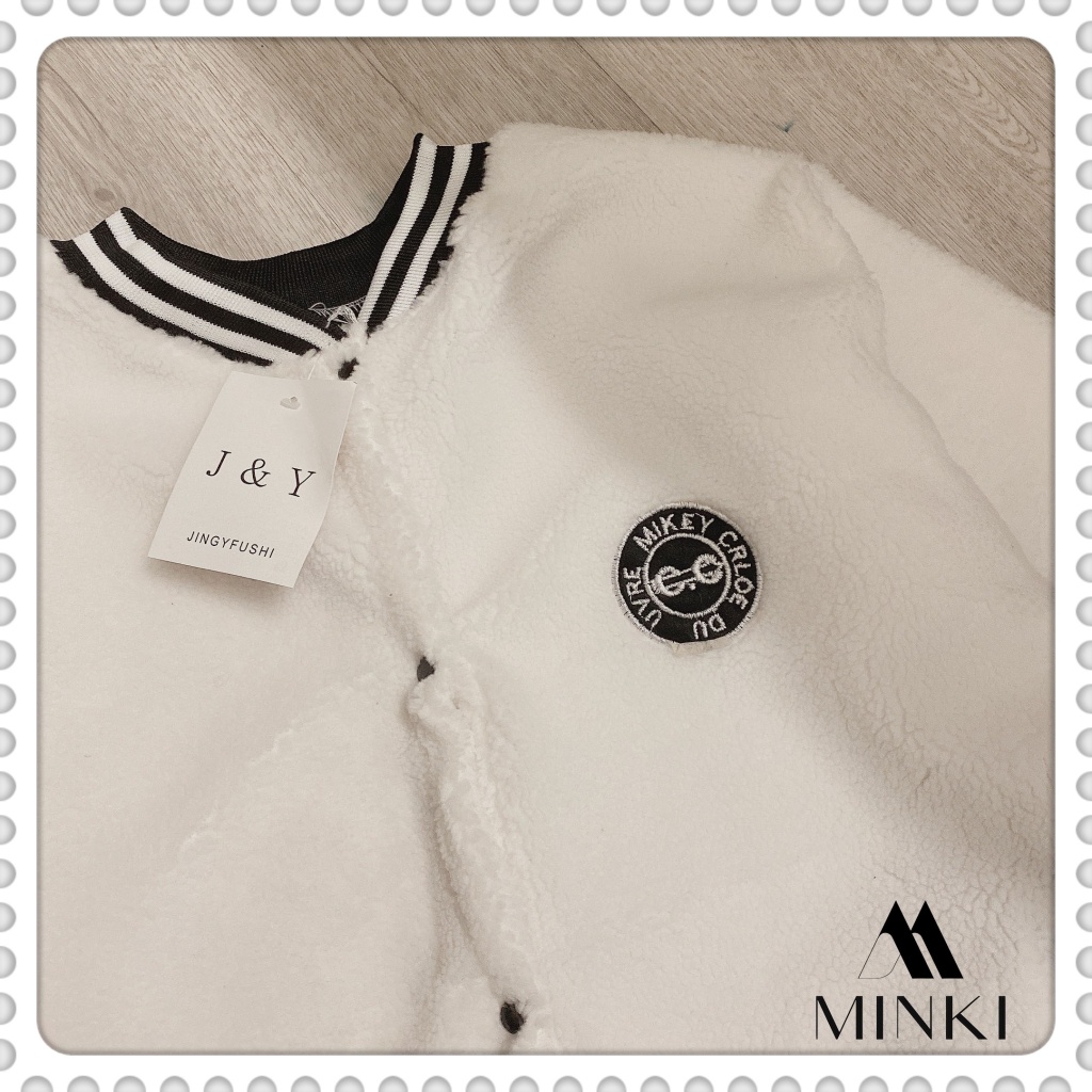 🌸 ÁO BOMBER LÔNG CAO CẤP MÙA ĐÔNG - CHẤT LIỆU LÔNG MỀM MỊN - MÀU TRẮNG PHỐI ĐEN - HÀNG SIÊU CẤP | BigBuy360 - bigbuy360.vn