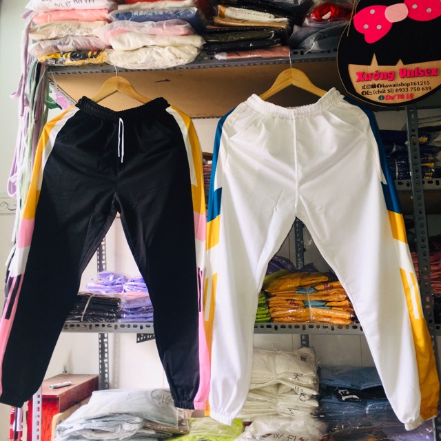 [Mã SKAMA06 giảm 8% tối đa 50K đơn 250K] Quần thể thao jogger phối màu ảnh thật clip quần ống suông bo chun - Dư Tú Lệ | BigBuy360 - bigbuy360.vn