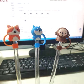 Silicone straw animal cartoon dust Jacket Glass straw Silicone anti-dust plug