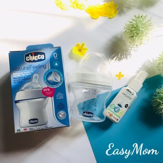 Bình sữa núm nghiêng Natural Feeling Pisa Chicco 150ml, 250ml Italy