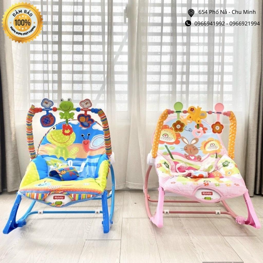 Ghế Rung Nhún Mybaby - Ghế Bập Bênh Có Nhạc Cho Bé Từ Sơ Sinh (Chính Hãng)