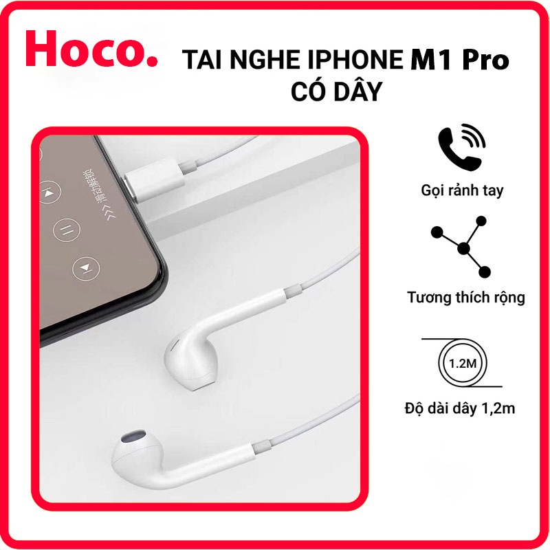 Tai nghe dây nhét tai HOCO M1 PRO chính hãng jack cắm 3.5mm có mic đàm thoại Bảo hành 12 tháng