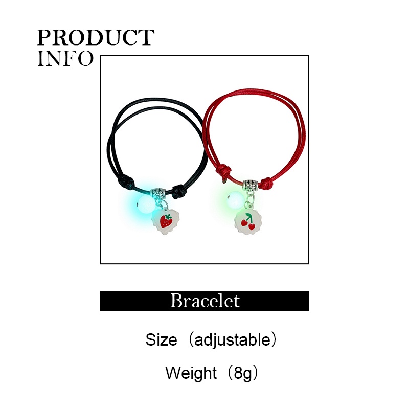 Bộ 2 Vòng Tay Dạ Quang Họa Tiết Trăng Sao Trái Tim Có Thể Điều Chỉnh Thời Trang Cho Cặp Đôi timetunnel