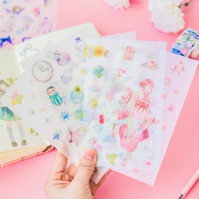 set sticker cô gái nhật S26 sticker cute sticker dễ thương