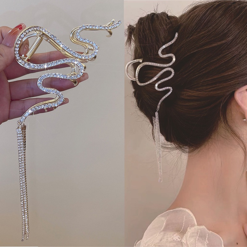 Kẹp Tóc Hình Cá Mập Cỡ Lớn Đính Tua Rua Thời Trang Cho Nữ