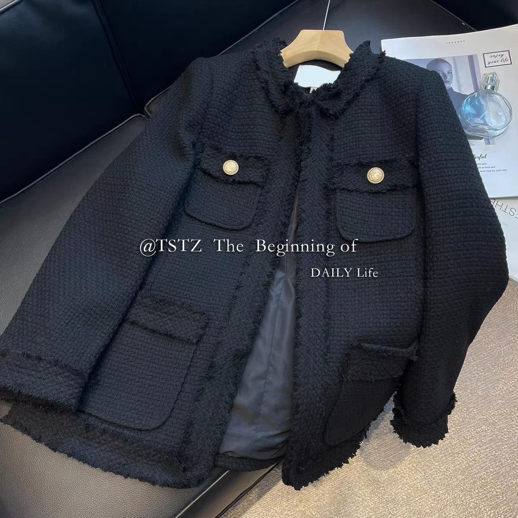 MS775 Áo khoác dạ tweet nữ Quảng Châu dáng blazer sang trọng