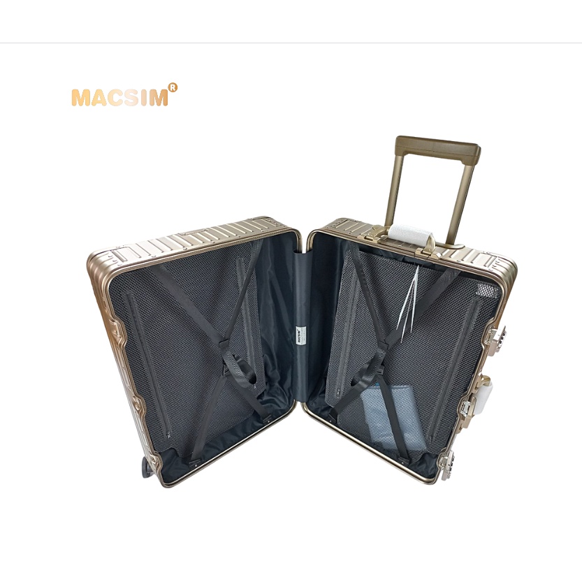 Vali hợp kim nhôm nguyên khối MS1104 Macsim cao cấp màu ti - gold cỡ 29 inches