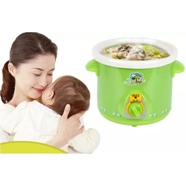 Nồi Hầm Cháo Điện, Nồi Đất Cắm Điện, Nồi Nấu Cháo Chậm 1,5L Hầm Xương, Kho Thịt, Cá, Nấu Cháo Cho Bé - BH UY TÍN