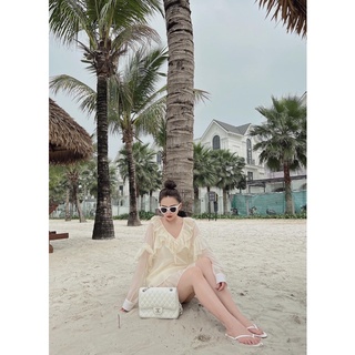 Set tơ bèo cổ V mix cvay