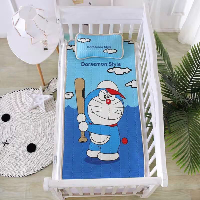 [10 mẫu]Chiếu Điều Hòa Cao Su Non in Hoạt Hình 3D Tặng Kèm Gối Hạt cho Bé kT: 120x60cm 3 lớp