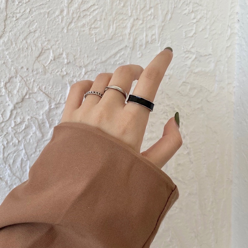 combo nhẫn 3 chiếc cá tính